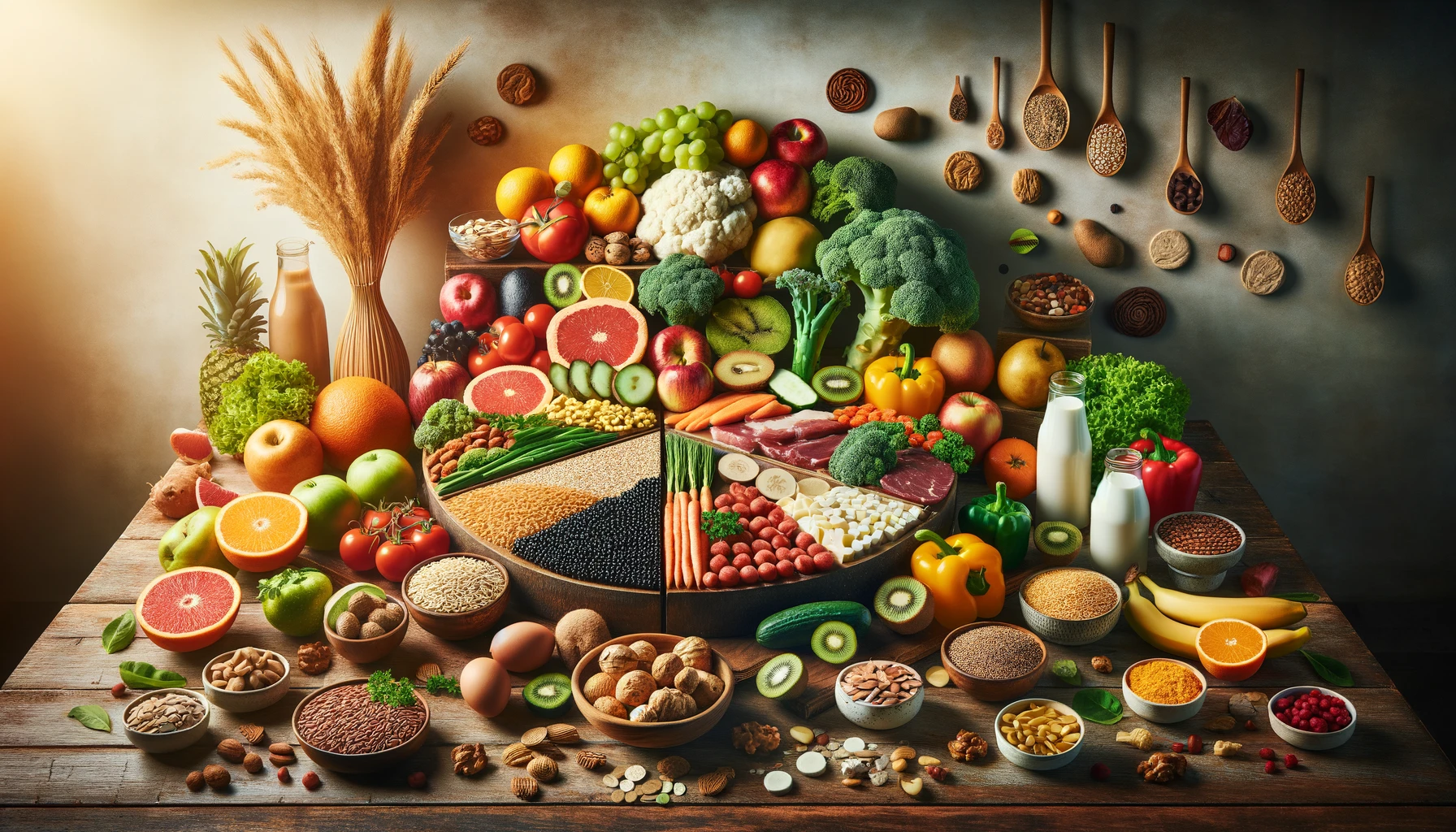 A variety of nutritious foods representing a balanced diet, featured on the Healthy Life - New Start blog.